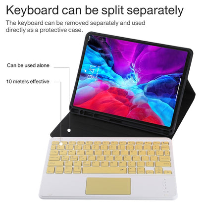 TG11BC Detachable Bluetooth Yellow Keyboard Microfiber Leather Tablet Case for iPad Pro 11 inch (2020), with Touchpad & Pen Slot & Holder (Black) - For iPad Pro by buy2fix | Online Shopping UK | buy2fix