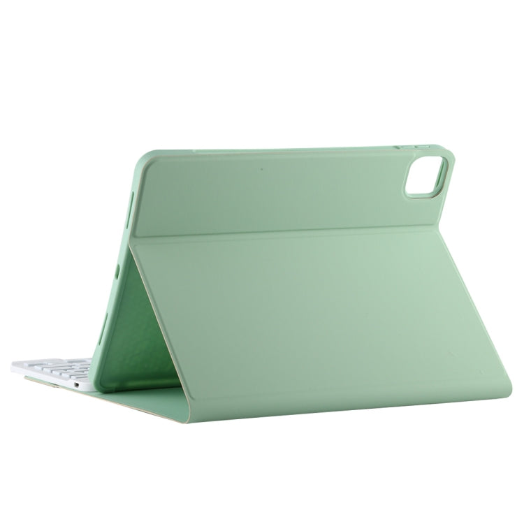 TG11BCS Detachable Bluetooth White Keyboard Microfiber Leather Tablet Case for iPad Pro 11 inch (2020), with Backlight & Touchpad & Pen Slot & Holder (Green) - For iPad Pro by buy2fix | Online Shopping UK | buy2fix