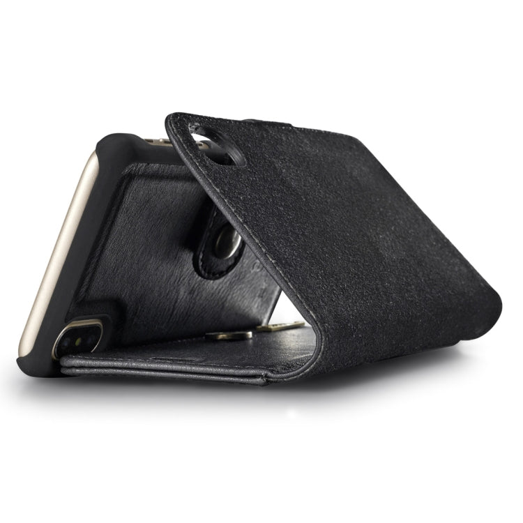 For iPhone X / XS DG.MING  Crazy Horse Texture Horizontal Flip Detachable Magnetic Protective Case with Holder & Card Slots & Wallet(Black) - More iPhone Cases by DG.MING | Online Shopping UK | buy2fix