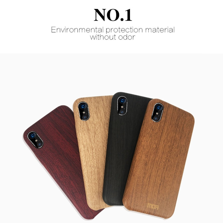 For iPhone X MOFI Element Series Wood Texture Soft Protective Back Cover Case(Wine Red) - More iPhone Cases by MOFI | Online Shopping UK | buy2fix