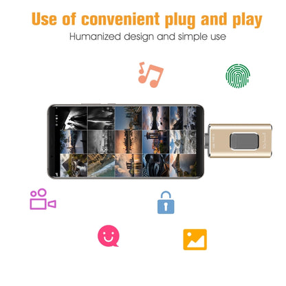 Richwell 3 in 1 128G Type-C + 8 Pin + USB 3.0 Metal Push-pull Flash Disk with OTG Function(Rose Gold) - U Disk & Card Reader by Richwell | Online Shopping UK | buy2fix