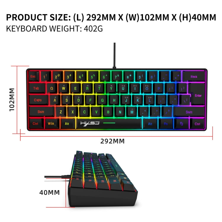 HXSJ V700B+A867 Wired RGB Backlit Keyboard and Mouse Set - Wired Keyboard by HXSJ | Online Shopping UK | buy2fix