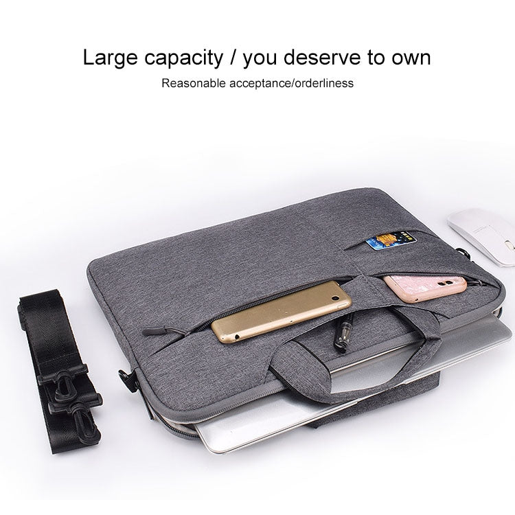 ST02S Waterproof Tear Resistance Hidden Portable Strap One-shoulder Handbag for 15.6 inch Laptops, with Suitcase Belt(Dark Gray) - 15.6 - 17 inch by buy2fix | Online Shopping UK | buy2fix