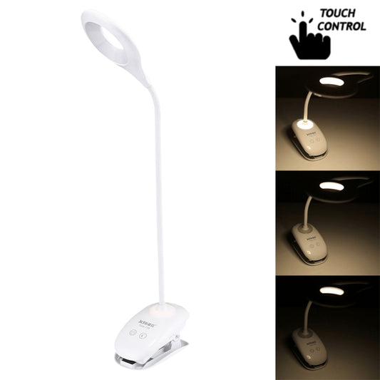 TGX-770 3-grade Brightness Touch Dimmer LED Desk Lamp, 28 LEDs Flexible Goose Neck Hollow Ring Design Eye Protection Light with Clip & Small Night Light Function - Desk Lamps by buy2fix | Online Shopping UK | buy2fix