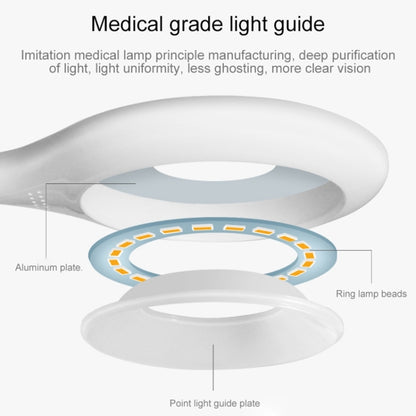 TGX-770 3-grade Brightness Touch Dimmer LED Desk Lamp, 28 LEDs Flexible Goose Neck Hollow Ring Design Eye Protection Light with Clip & Small Night Light Function - Desk Lamps by buy2fix | Online Shopping UK | buy2fix