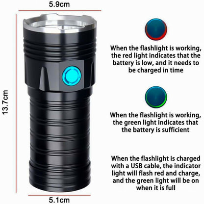 3 Gears, K18MAX 18xT6, Luminous Flux: 5400lm LED Flashlight, Without Battery (Black) - LED Flashlight by buy2fix | Online Shopping UK | buy2fix