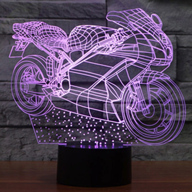 Motorcycle Shape 3D Touch Switch Control LED Light , 7 Colour Discoloration Creative Visual Stereo Lamp Desk Lamp Night Light - Novelty Lighting by buy2fix | Online Shopping UK | buy2fix