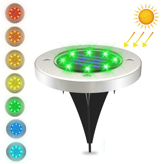 8 LEDs Colorful Dimmable Solar Outdoor Garden Lawn Light Sensor Type Intelligent Light Control Buried Light - Solar Lights by buy2fix | Online Shopping UK | buy2fix