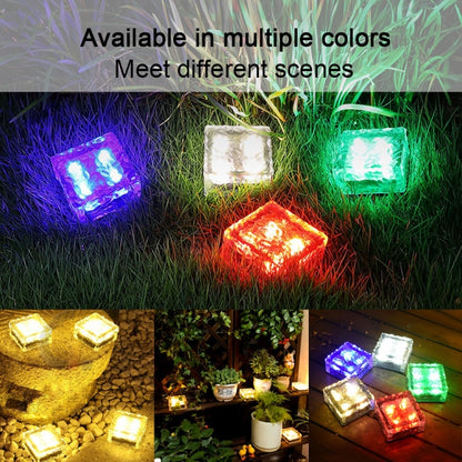 Solar Powered Square Tempered Glass Outdoor LED Buried Light Garden Decoration Lamp IP55 Waterproof，Size: 7 x 7 x 5cm (Warm White) - Buried Lights by buy2fix | Online Shopping UK | buy2fix