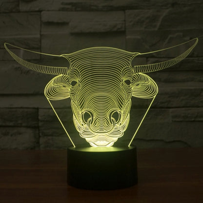 Cow Style 3D Touch Switch Control LED Light , 7 Colour Discoloration Creative Visual Stereo Lamp Desk Lamp Night Light - Novelty Lighting by buy2fix | Online Shopping UK | buy2fix