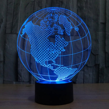 America Globe Style 3D Touch Switch Control LED Light , 7 Colour Discoloration Creative Visual Stereo Lamp Desk Lamp Night Light - Novelty Lighting by buy2fix | Online Shopping UK | buy2fix