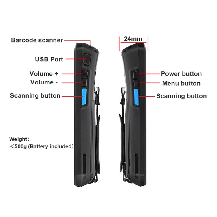 UNIWA S9000 Scanner Terminal Rugged Phone, 2GB+16GB, Waterproof Dustproof Shockproof, 4800mAh Battery, 5.0 inch Android 9.0 MTK6761 Quad Core up to 2.0GHz, Network: 4G(Black) - UNIWA by UNIWA | Online Shopping UK | buy2fix