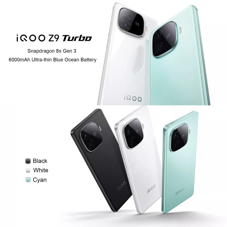 vivo iQOO Z9 Turbo, Dual Back Cameras, 12GB+512GB, Face ID Screen Fingerprint Identification, 6.78 inch Android 14.0 OriginOS 4 Snapdragon 8s Gen 3 Octa Core 3.0GHz, OTG, NFC, Network: 5G, Support Google Play (Black) - vivo by vivo | Online Shopping UK | buy2fix