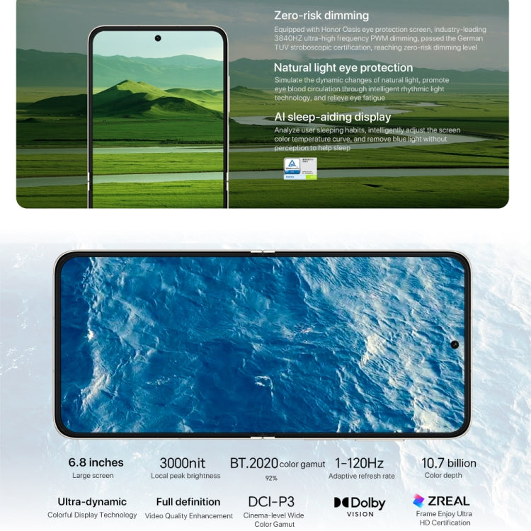 Honor Magic V Flip, 12GB+1TB, 6.8 inch + 4.0 inch Screen MagicOS 8.0 Snapdragon 8+ Gen 1 Octa Core, Network: 5G, NFC, OTG (White) - Honor by Huawei | Online Shopping UK | buy2fix