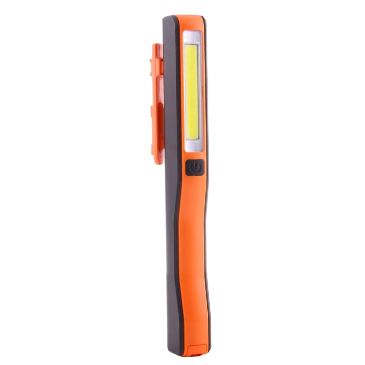 100LM High Brightness Pen Shape Work Light / Flashlight, White Light, COB LED 2-Modes with 90 Degree Rotatable Magnetic Pen Clip(Orange) - LED Flashlight by buy2fix | Online Shopping UK | buy2fix