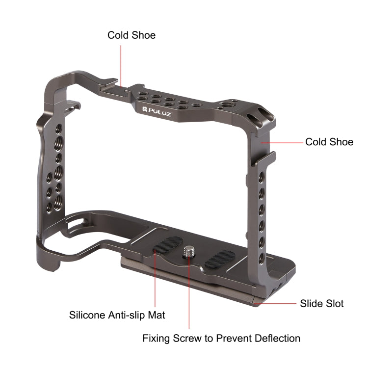 PULUZ Video Camera Cage Stabilizer for Canon EOS R5 / R5C / EOS R6 / R6 II, without Handle(Bronze) - Camera Cage by PULUZ | Online Shopping UK | buy2fix