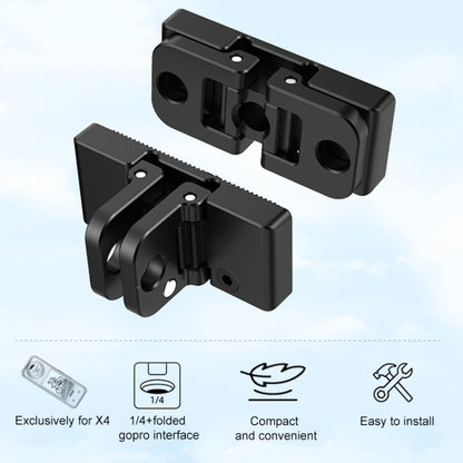 For Insta360 X4 PULUZ Quick Release 1 /4 inch Folding Base (Black) - Mount & Holder by PULUZ | Online Shopping UK | buy2fix