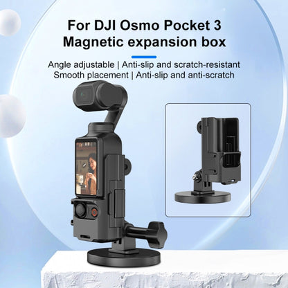 For DJI OSMO Pocket 3 PULUZ Protective Frame Magnetic Desktop Mount Angle Adjustable Base (Black) - Mount & Holder by PULUZ | Online Shopping UK | buy2fix