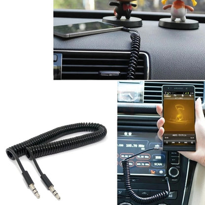 Spring Coiled 3.5mm Aux Cable, Compatible with Phones, Tablets, Headphones, MP3 Player, Car/Home Stereo & More, Length: 45cm up to 200cm(Black) - Cable & Splitter by buy2fix | Online Shopping UK | buy2fix