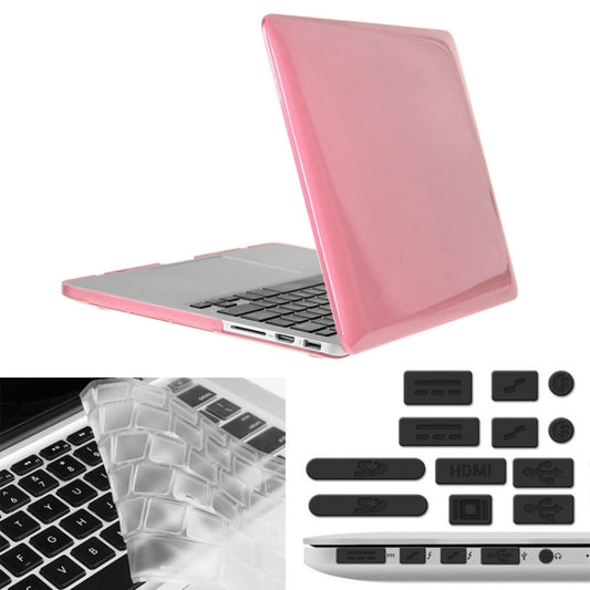 ENKAY for Macbook Pro Retina 15.4 inch (US Version) / A1398 Hat-Prince 3 in 1 Crystal Hard Shell Plastic Protective Case with Keyboard Guard & Port Dust Plug(Pink) - MacBook Pro Cases by ENKAY | Online Shopping UK | buy2fix