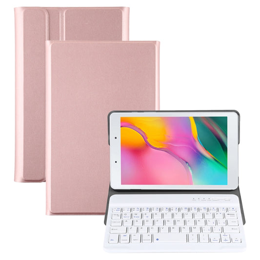 Ultra-thin Detachable Magnetic Bluetooth Keyboard Leather Tablet Case for Galaxy Tab A 8.0 2019 P200 / P205, with Holder(Rose Gold) - Samsung Keyboard by buy2fix | Online Shopping UK | buy2fix