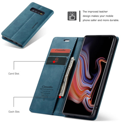 CaseMe-013 Multifunctional Retro Frosted Horizontal Flip Leather Case for Galaxy S10 Plus, with Card Slot & Holder & Wallet (Blue) - Galaxy Phone Cases by CaseMe | Online Shopping UK | buy2fix