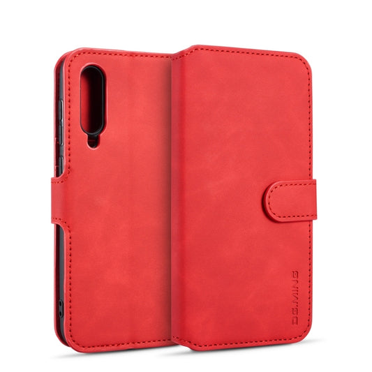 DG.MING Retro Oil Side Horizontal Flip Case for Galaxy A50, with Holder & Card Slots & Wallet (Red) - Galaxy Phone Cases by DG.MING | Online Shopping UK | buy2fix