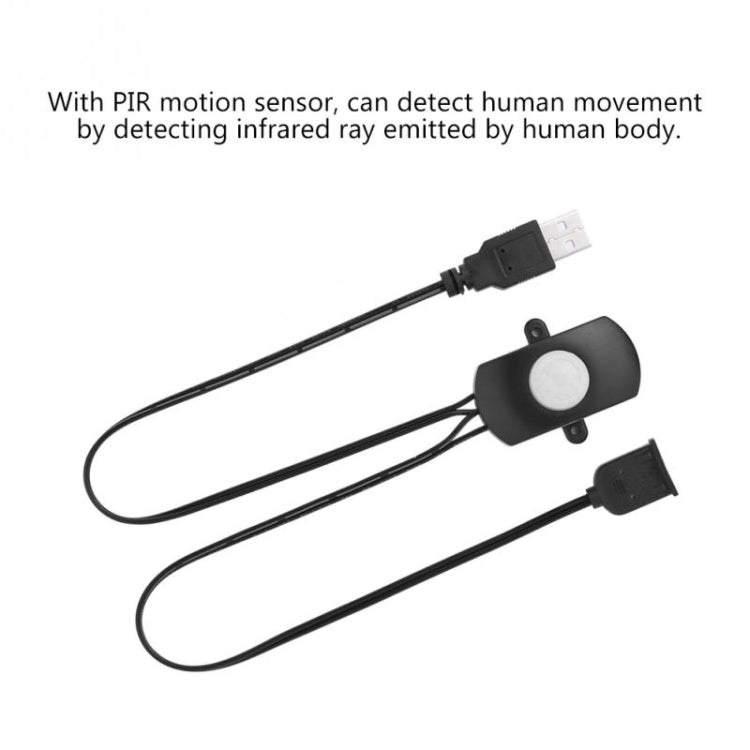 DC 5V/12V/24V USB Body Infrared PIR Motion Sensor Switch Human Motion Sensor Detector Switch For LED Light Strip(Black) - Sensor LED Lights by buy2fix | Online Shopping UK | buy2fix