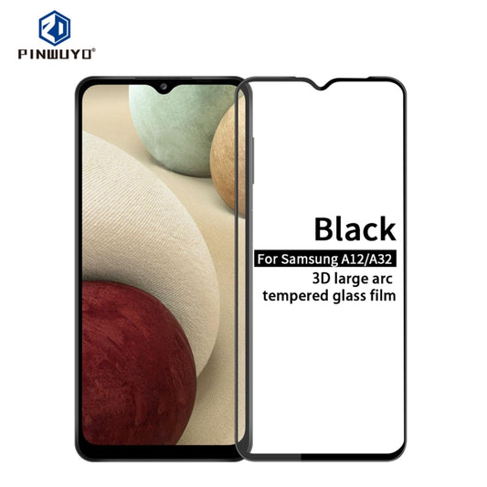 For Samsung Galaxy A12 / A32 5G PINWUYO 9H 3D Curved Full Screen Explosion-proof Tempered Glass Film(Black) - Galaxy Tempered Glass by PINWUYO | Online Shopping UK | buy2fix