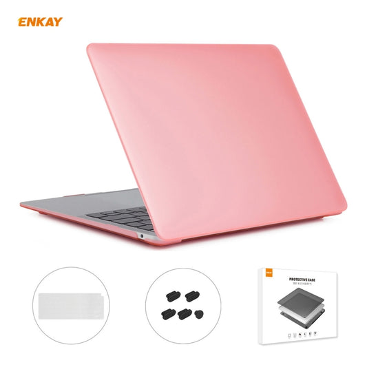 ENKAY 3 in 1 Matte Laptop Protective Case + EU Version TPU Keyboard Film + Anti-dust Plugs Set for MacBook Air 13.3 inch A2179 & A2337 (2020)(Pink) - MacBook Pro Cases by ENKAY | Online Shopping UK | buy2fix