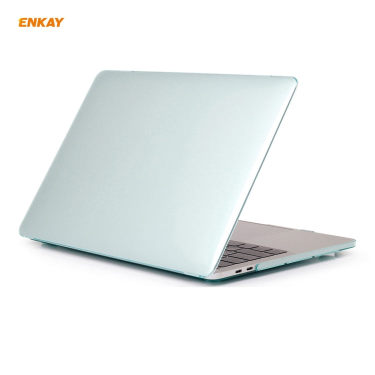 ENKAY 3 in 1 Crystal Laptop Protective Case + EU Version TPU Keyboard Film + Anti-dust Plugs Set for MacBook Pro 13.3 inch A2251 & A2289 & A2338 (with Touch Bar)(Green) - MacBook Pro Cases by ENKAY | Online Shopping UK | buy2fix