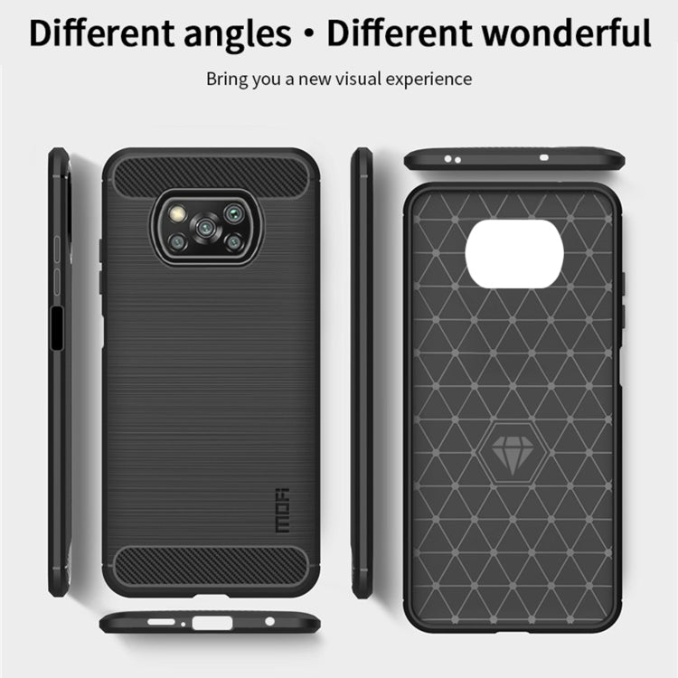 For Xiaomi POCO X3 / X3 NFC MOFI Gentleness Series Brushed Texture Carbon Fiber Soft TPU Case(Grey) - Xiaomi Cases by MOFI | Online Shopping UK | buy2fix