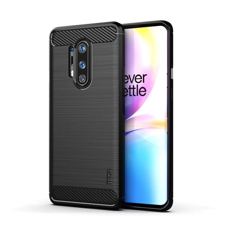 For OnePlus 8 Pro MOFI Gentleness Series Brushed Texture Carbon Fiber Soft TPU Case(Black) - OnePlus Cases by MOFI | Online Shopping UK | buy2fix