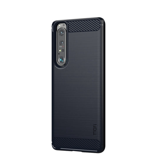 For Sony Xperia 1 lll MOFI Gentleness Series Brushed Texture Carbon Fiber Soft TPU Case(Blue) - Sony Cases by MOFI | Online Shopping UK | buy2fix