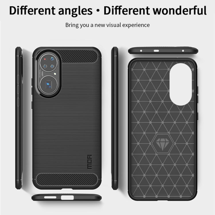 For Huawei P50 MOFI Gentleness Series Brushed Texture Carbon Fiber Soft TPU Case(Gray) - Huawei Cases by MOFI | Online Shopping UK | buy2fix