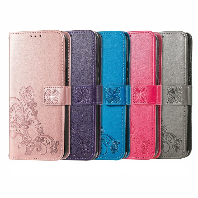 For  Doogee X96 Pro Four-leaf Clasp Embossed Buckle Mobile Phone Protection Leather Case with Lanyard & Card Slot & Wallet & Bracket Function(Rose Gold) - More Brand by buy2fix | Online Shopping UK | buy2fix