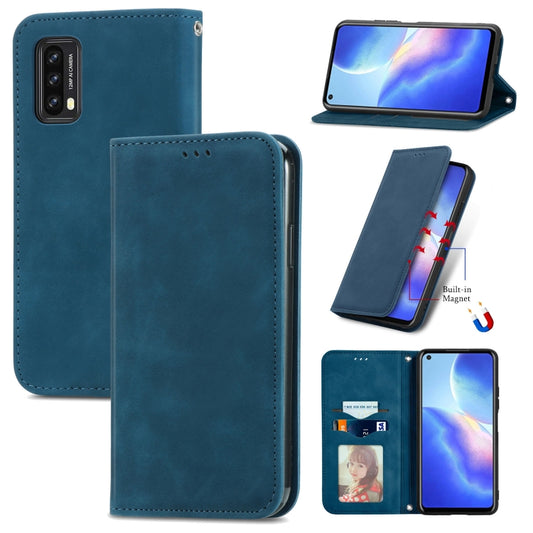 For Blackview A90 Retro Skin Feel Business Magnetic Horizontal Flip Leather Case with Holder & Card Slots & Wallet & Photo Frame(Blue) - More Brand by buy2fix | Online Shopping UK | buy2fix