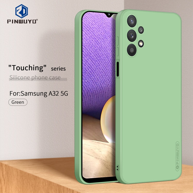 For Samsung Galaxy A32 5G PINWUYO Touching Series Liquid Silicone TPU Shockproof Case(Green) - Galaxy Phone Cases by PINWUYO | Online Shopping UK | buy2fix