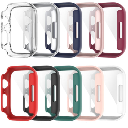 Shockproof PC Protective Case with Tempered Glass Film For Apple Watch Series 9 / 8 / 7 41mm(blue) - Watch Cases by buy2fix | Online Shopping UK | buy2fix