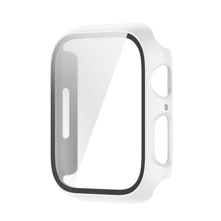 Shockproof PC Protective Case with Tempered Glass Film For Apple Watch Series 9 / 8 / 7 41mm(Burgundy) - Watch Cases by buy2fix | Online Shopping UK | buy2fix