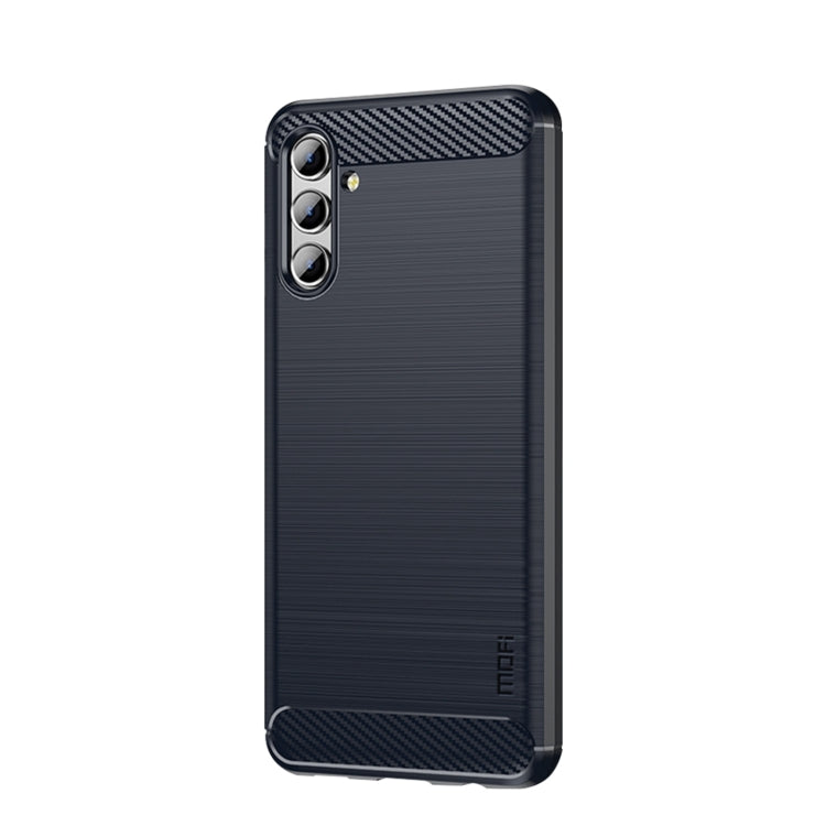For Samsung Galaxy A13 5G MOFI Gentleness Series Brushed Texture Carbon Fiber Soft TPU Case(Blue) - Galaxy Phone Cases by MOFI | Online Shopping UK | buy2fix