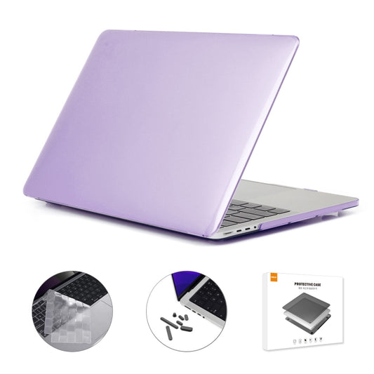 ENKAY Hat-Prince 3 in 1 Crystal Laptop Protective Case + TPU Keyboard Film + Anti-dust Plugs Set for MacBook Pro 16.2 inch A2485 2021/A2880 2023, Version:EU Version(Purple) - MacBook Pro Cases by ENKAY | Online Shopping UK | buy2fix