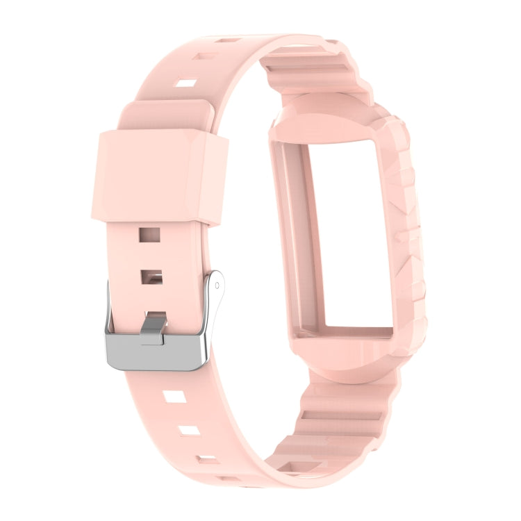 For Fitbit Charge 4 Silicone One Body Armor Watch Band(Pink) - Watch Bands by buy2fix | Online Shopping UK | buy2fix