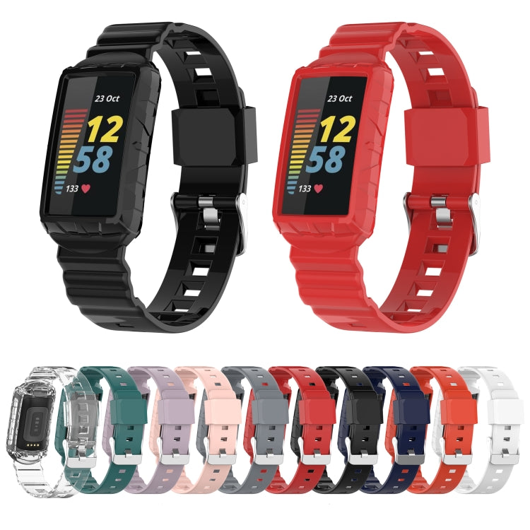 For Fitbit Charge 4 Silicone One Body Armor Watch Band(Orange) - Watch Bands by buy2fix | Online Shopping UK | buy2fix