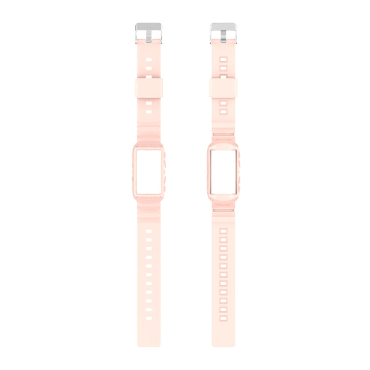 For Fitbit Charge 4 SE Silicone One Body Armor Watch Band(Pink) - Watch Bands by buy2fix | Online Shopping UK | buy2fix