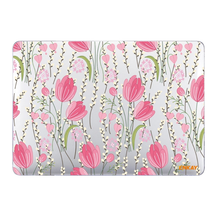 ENKAY Flower Series Pattern Laotop Protective Crystal Case For MacBook Air 13.3 inch A1932 / A2179 / A2337(Tulips) - MacBook Air Cases by ENKAY | Online Shopping UK | buy2fix