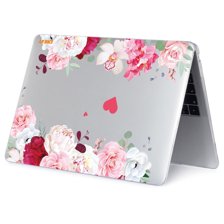 ENKAY Flower Series Pattern Laotop Protective Crystal Case For MacBook Pro 14.2 inch A2442 (2021)(Peony) - MacBook Pro Cases by ENKAY | Online Shopping UK | buy2fix