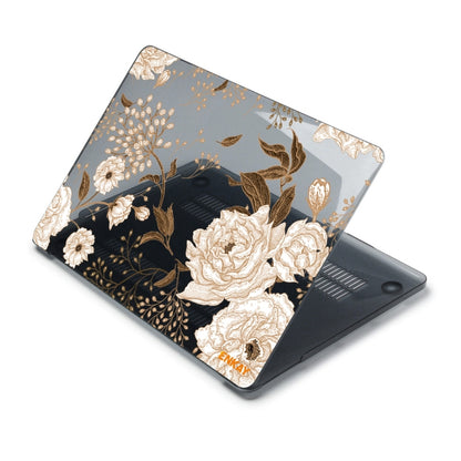 ENKAY Vintage Pattern Series Laotop Protective Crystal Case For MacBook Air 13.3 inch A1932 / A2179 / A2337(Golden Peony) - MacBook Air Cases by ENKAY | Online Shopping UK | buy2fix