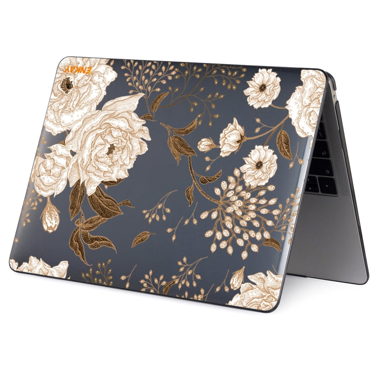 ENKAY Vintage Pattern Series Laotop Protective Crystal Case For MacBook Pro 16.2 inch A2485 2021/A2880 2023(Golden Peony) - MacBook Pro Cases by ENKAY | Online Shopping UK | buy2fix