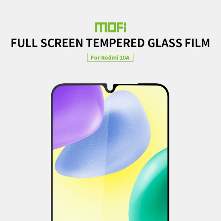 For Xiaomi Redmi 10A MOFI 9H 2.5D Full Screen Tempered Glass Film(Black) -  by MOFI | Online Shopping UK | buy2fix